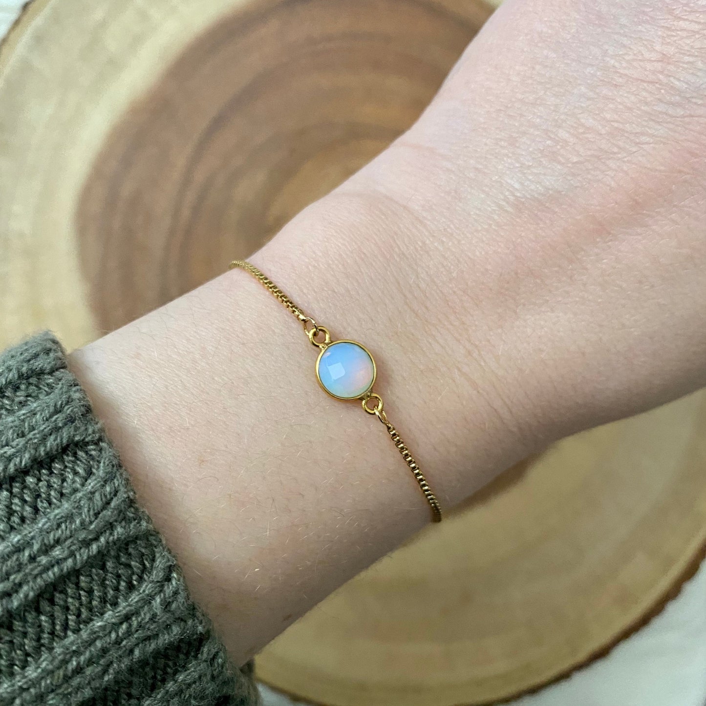 Opalite Gold Minimalist Bracelet