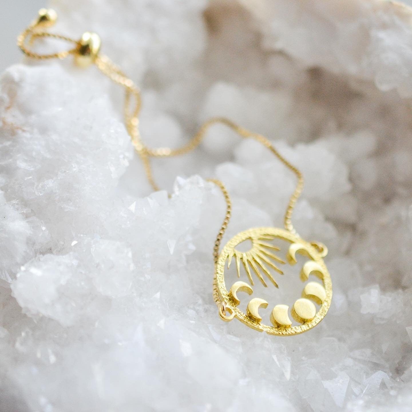 Sun and Moon Phases Gold Bracelet