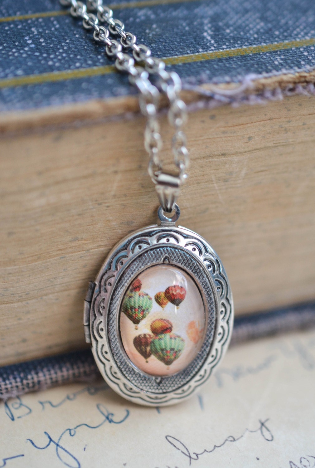 Hot Air Balloon Locket Necklace