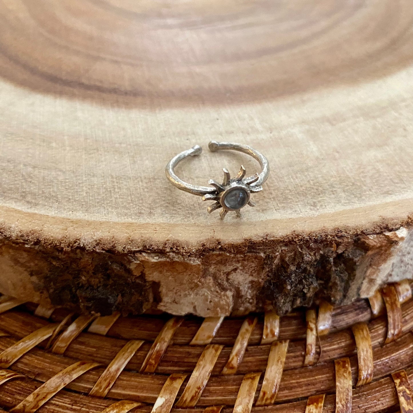 Dainty Sun Moonstone Ring