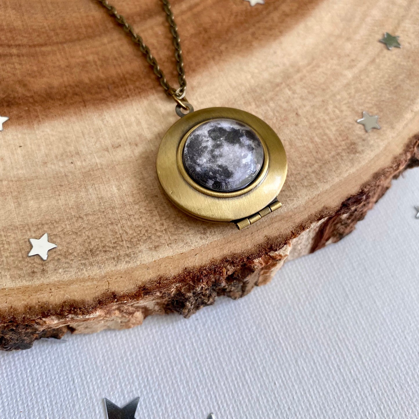 Full Moon Locket Necklace
