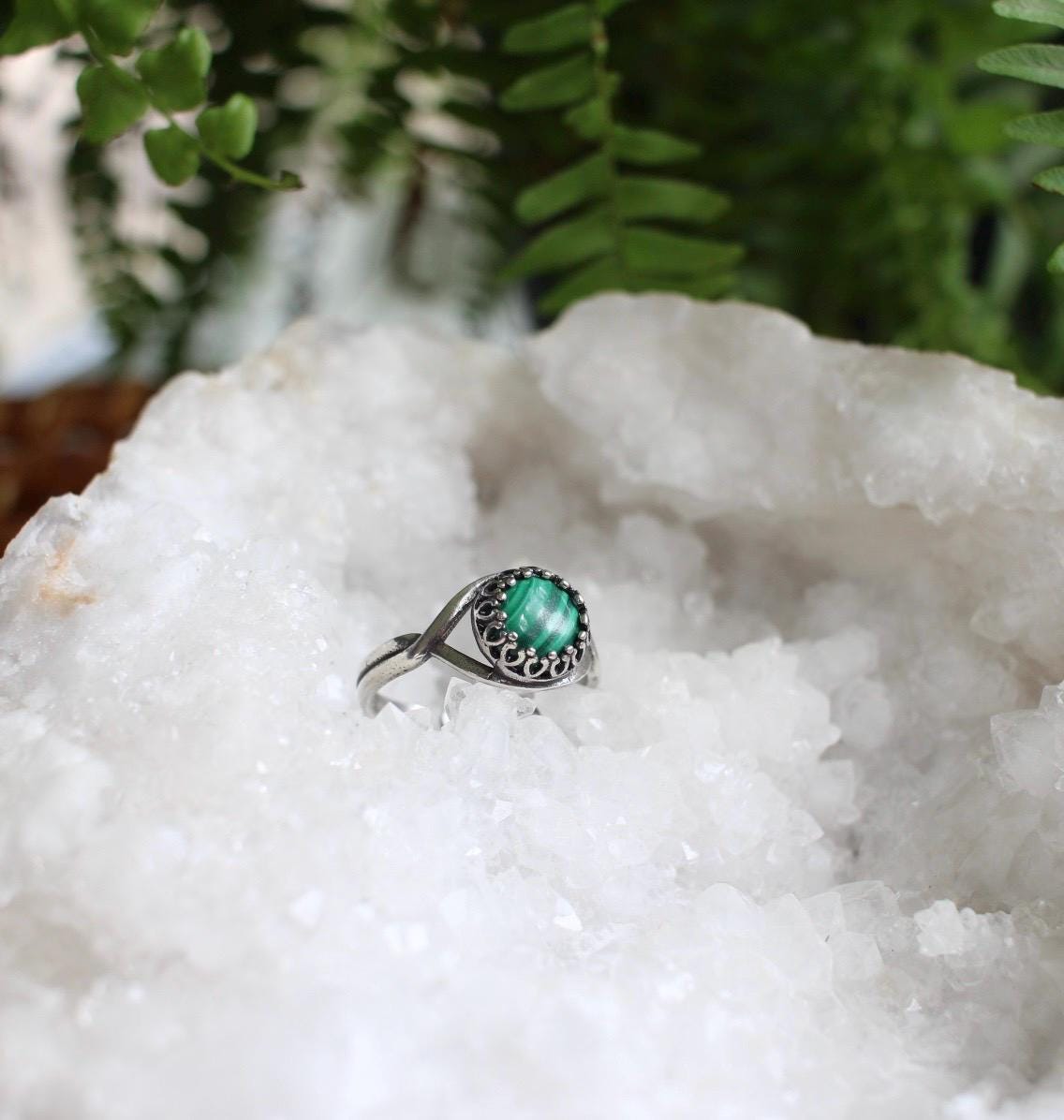 Malachite Adjustable Gemstone Ring