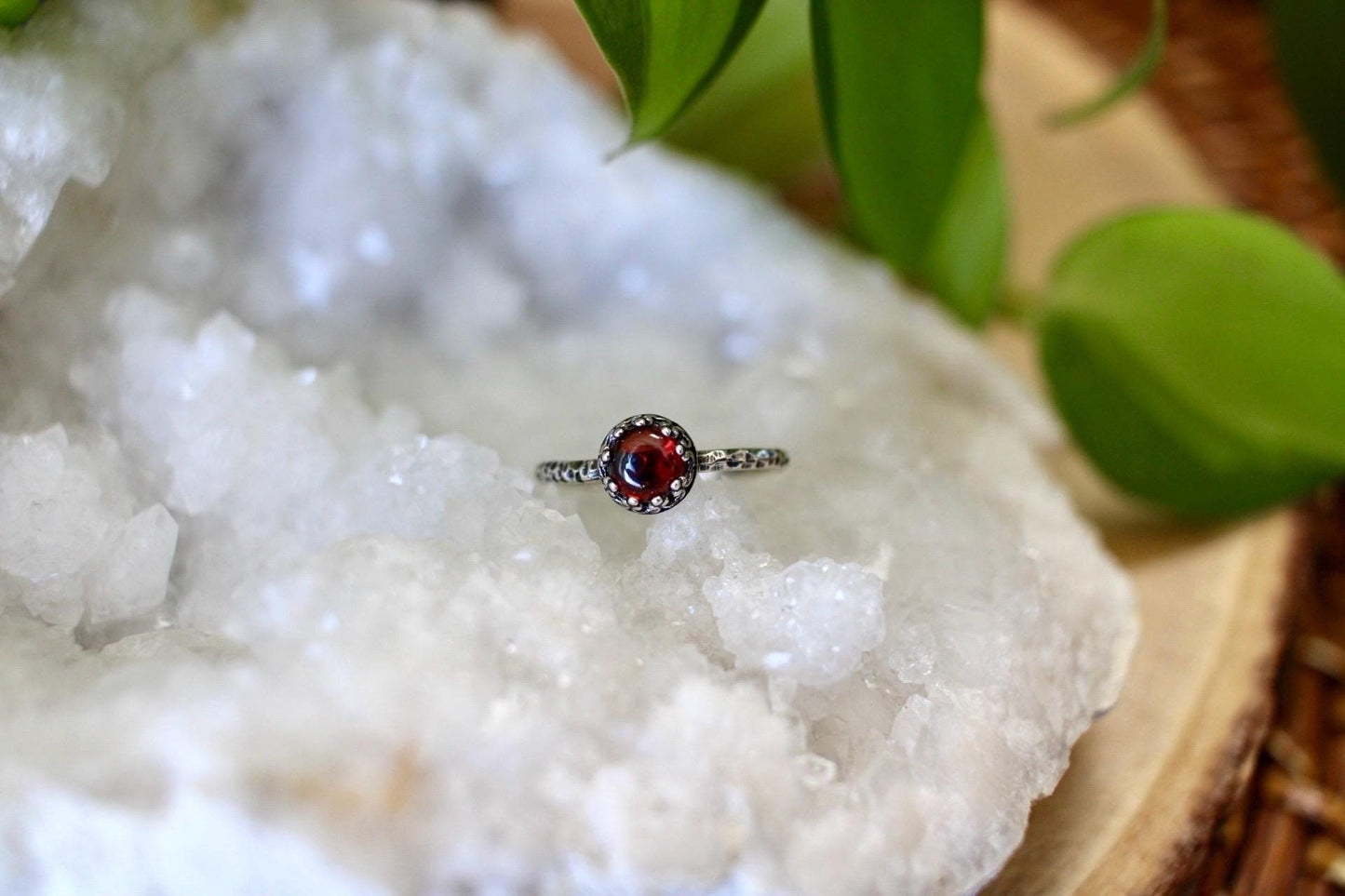 Garnet Dainty Ring