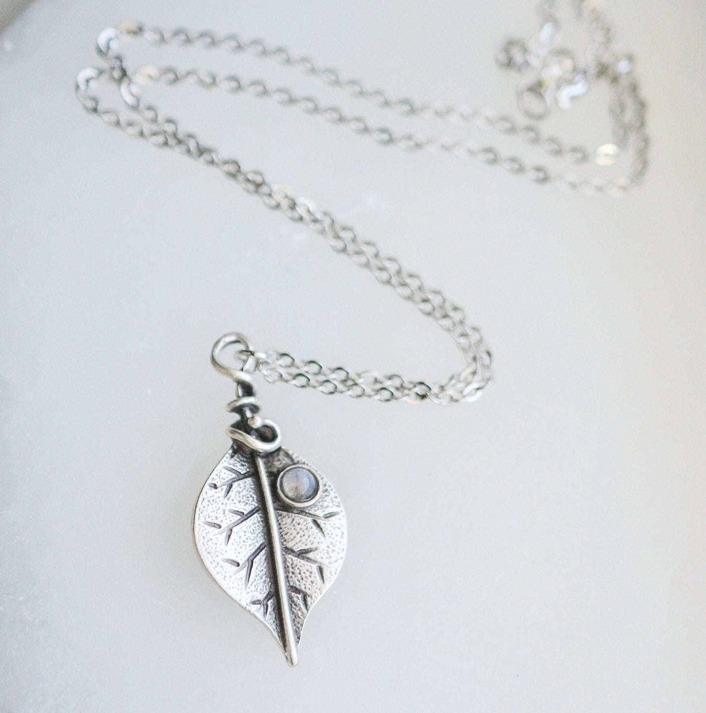 Leaf Moonstone Necklace