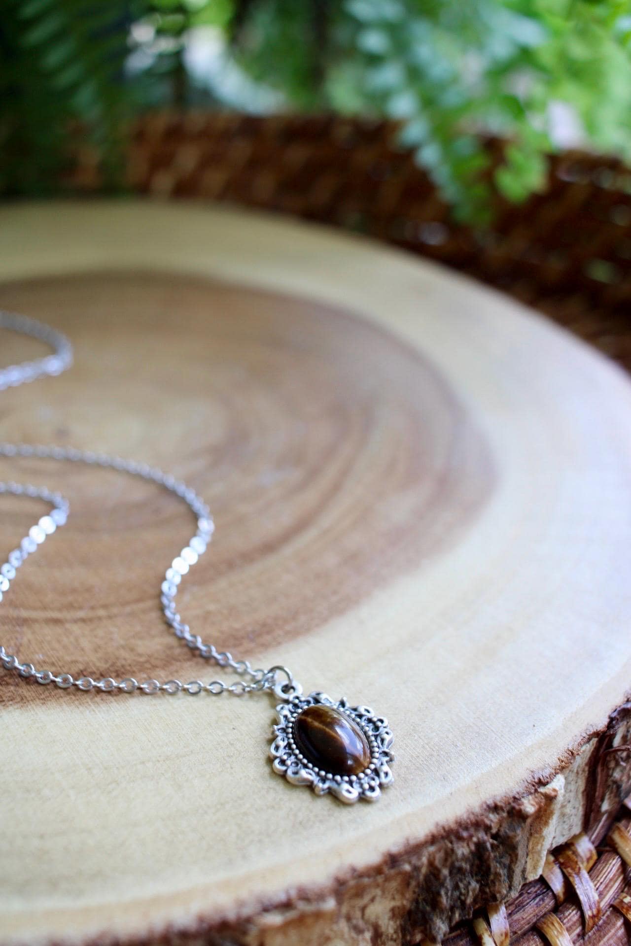 Tigers Eye Boho Pendant Necklace