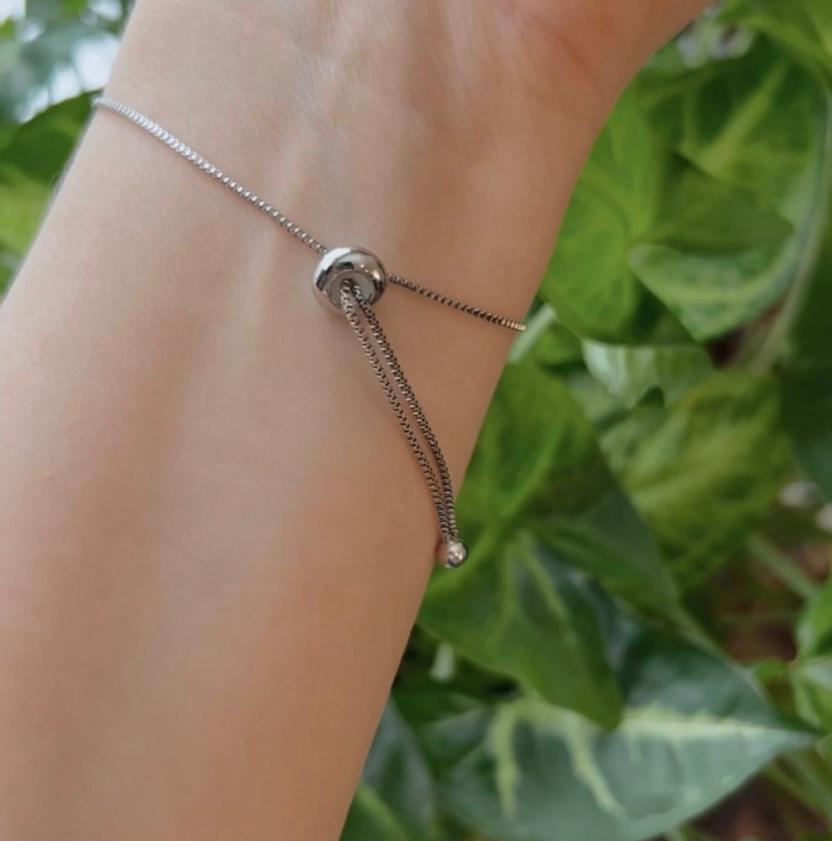 Dainty Silver Moonstone Bracelet