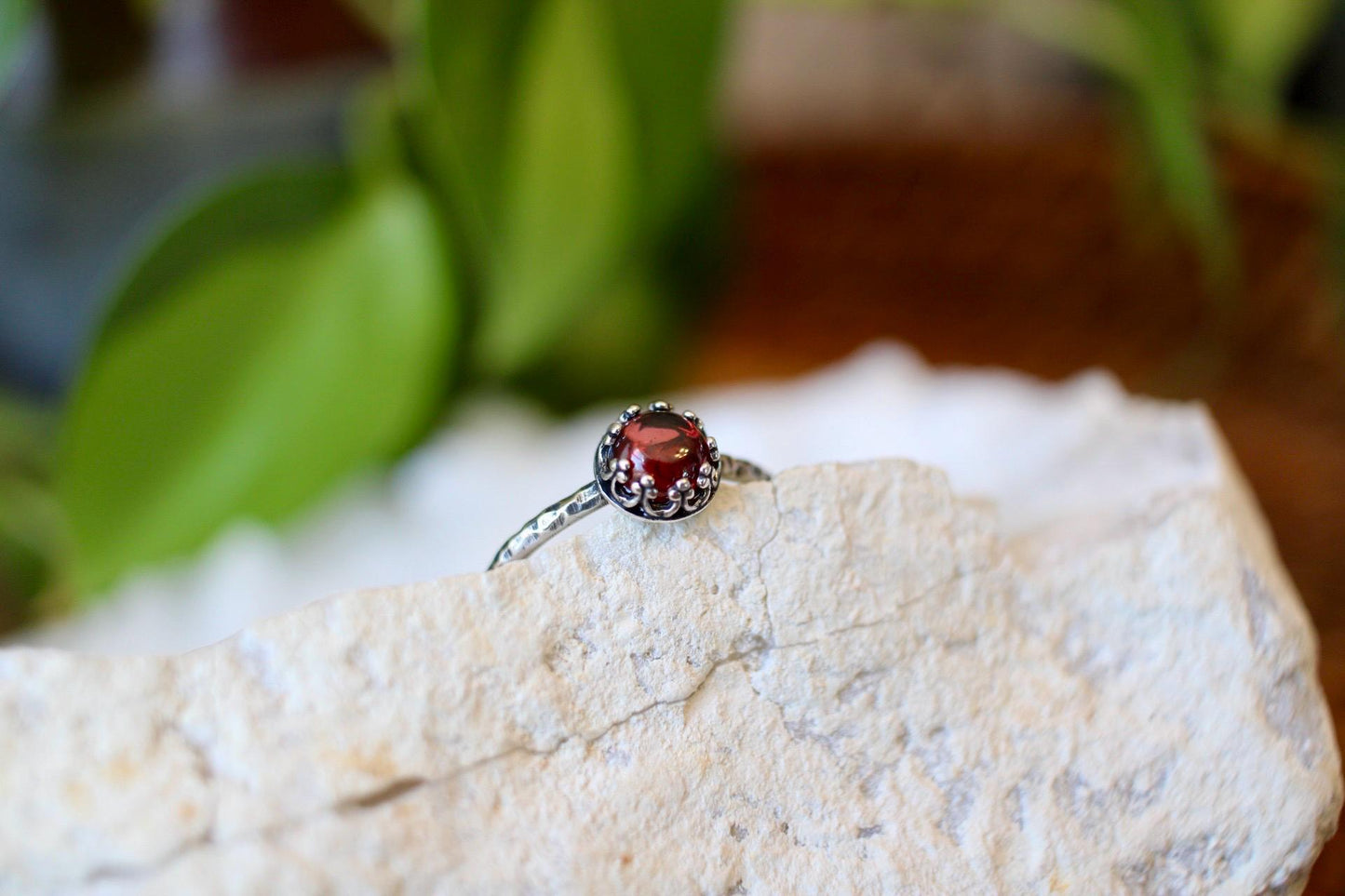 Garnet Dainty Ring