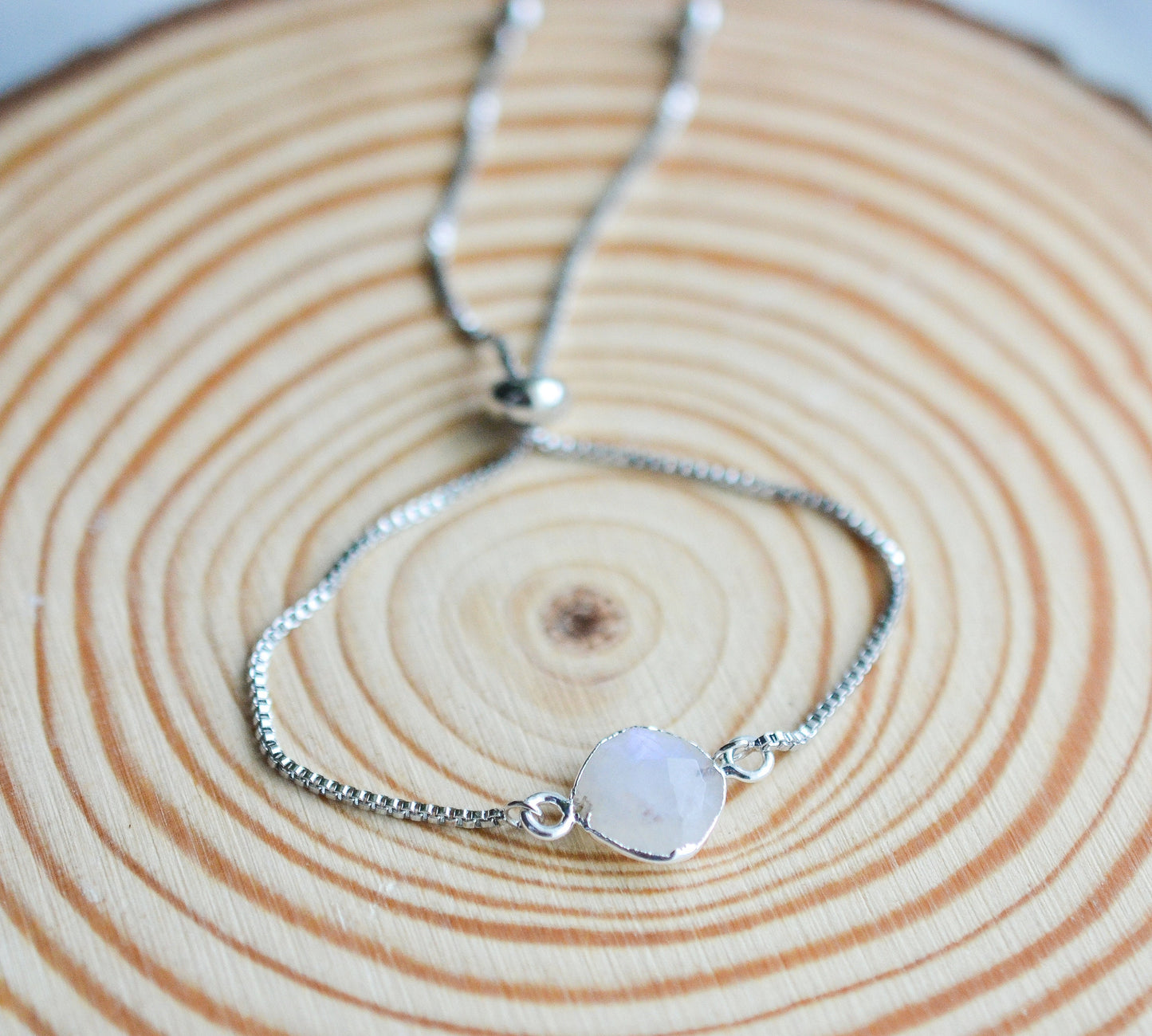 Silver Plated Moonstone Bracelet