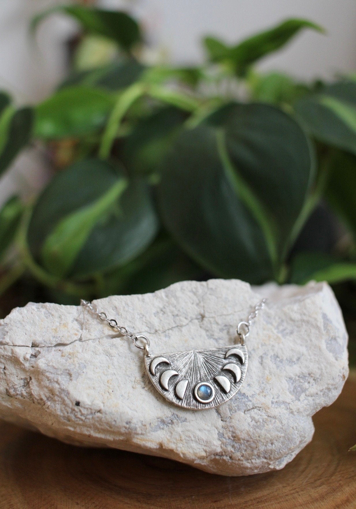 Labradorite Moon Phase Necklace