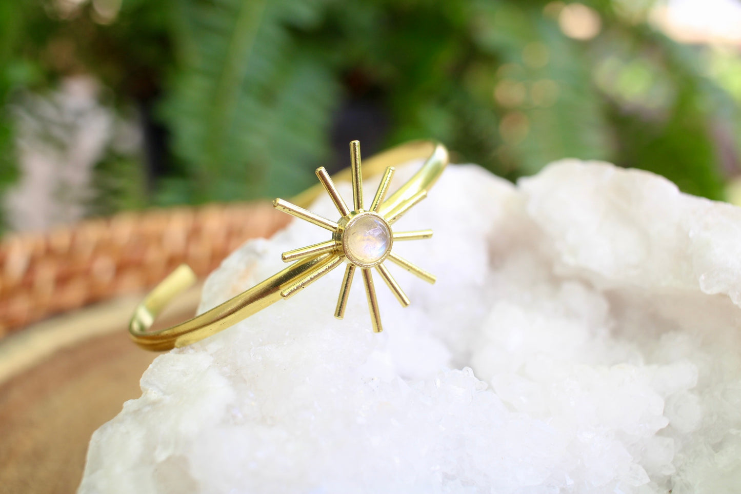 Moonstone Sun Cuff Bracelet