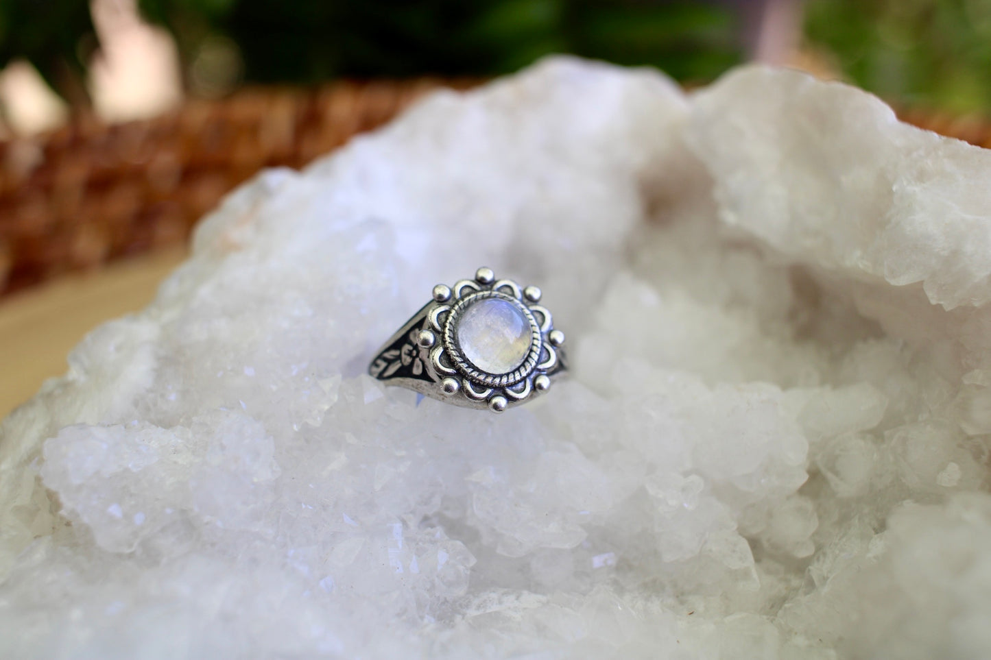 Moonstone Adjustable Gemstone Ring