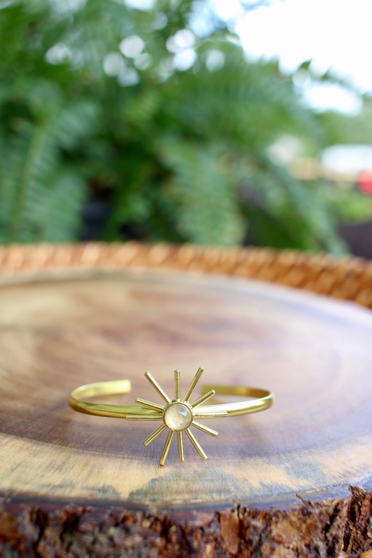 Moonstone Sun Cuff Bracelet