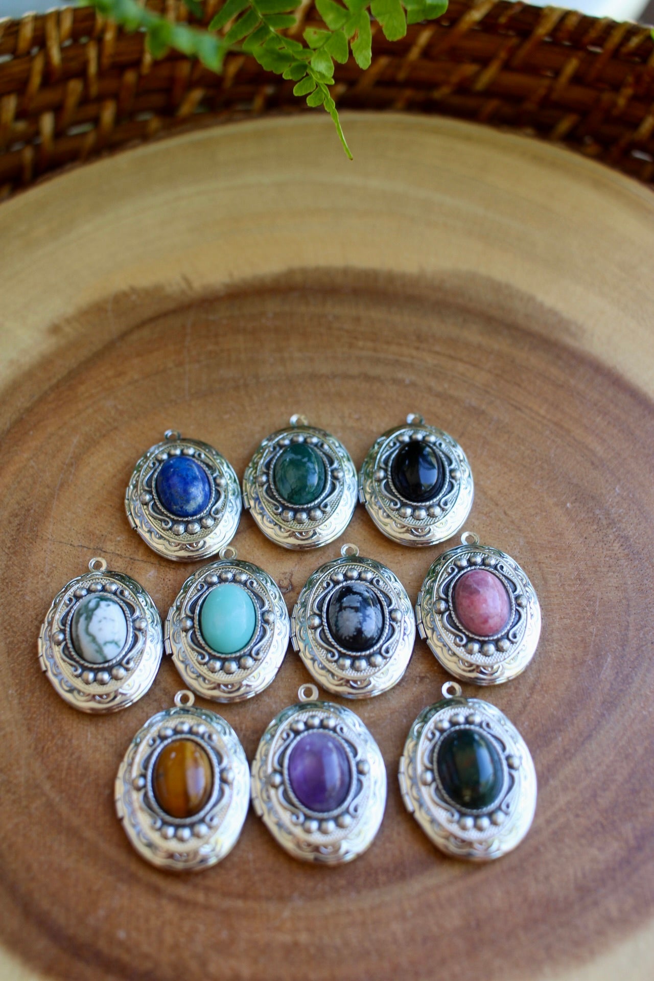 Natural Gemstone Locket Necklace