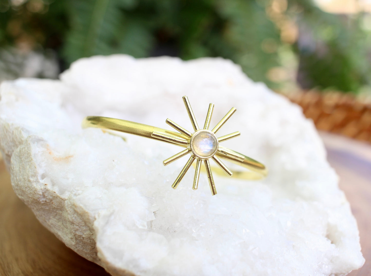 Moonstone Sun Cuff Bracelet