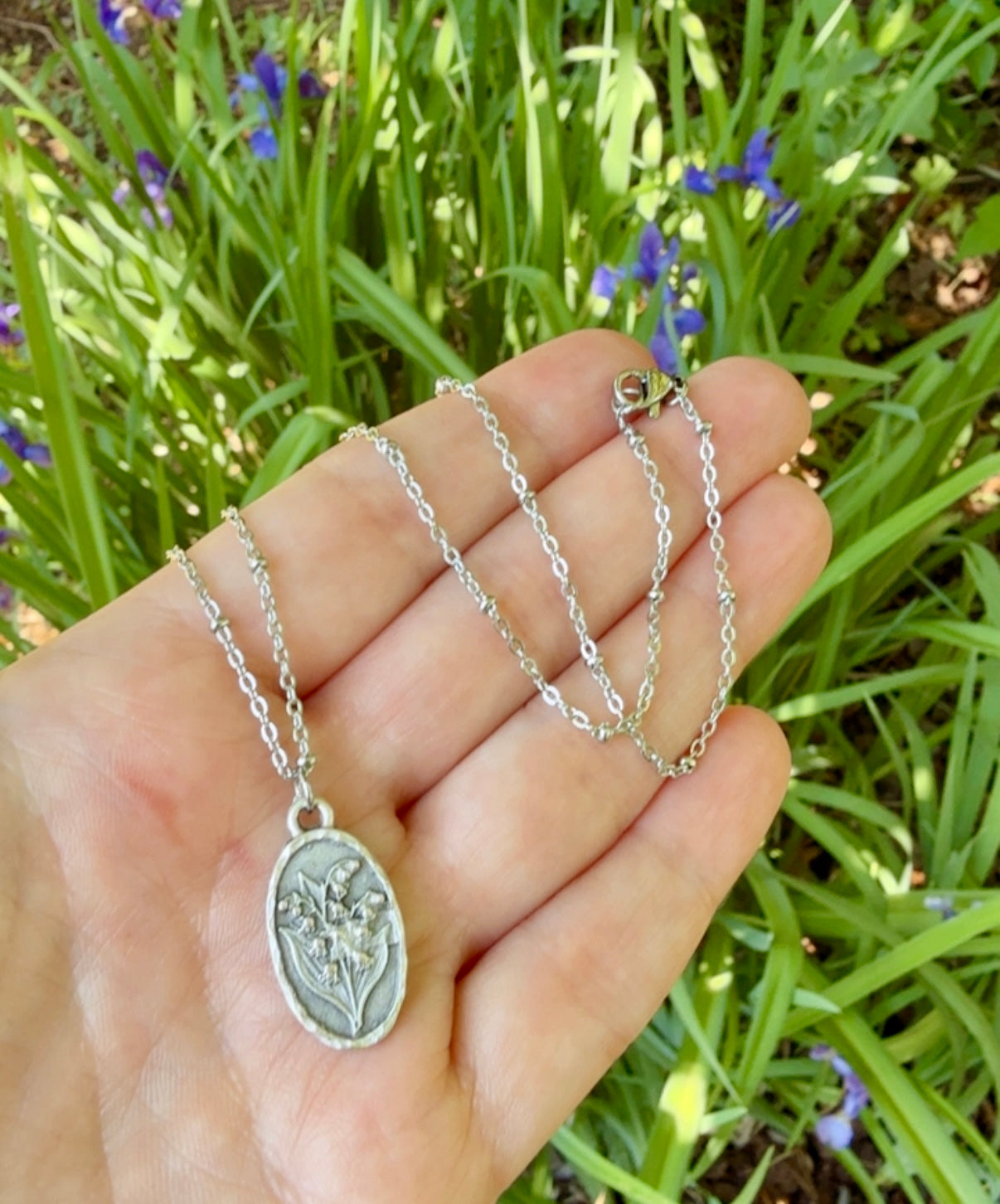 Lily of the Valley Flower Charm Necklace