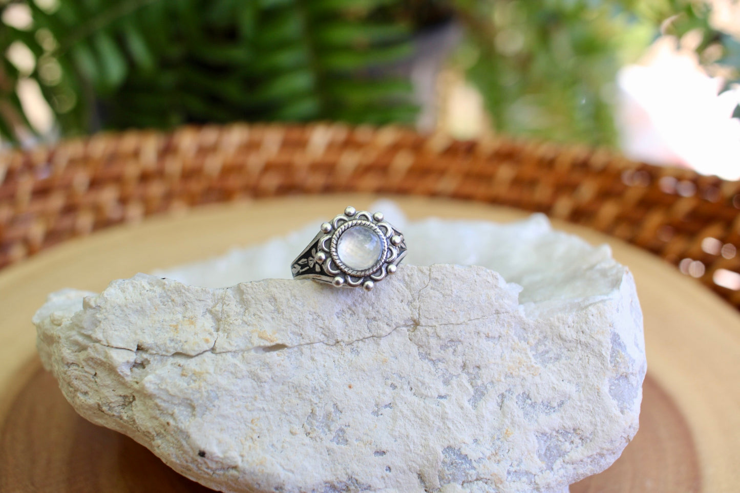 Moonstone Adjustable Gemstone Ring