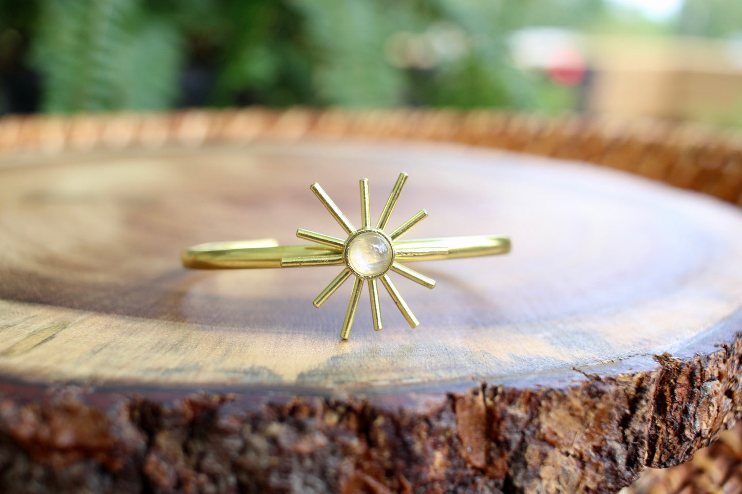 Moonstone Sun Cuff Bracelet