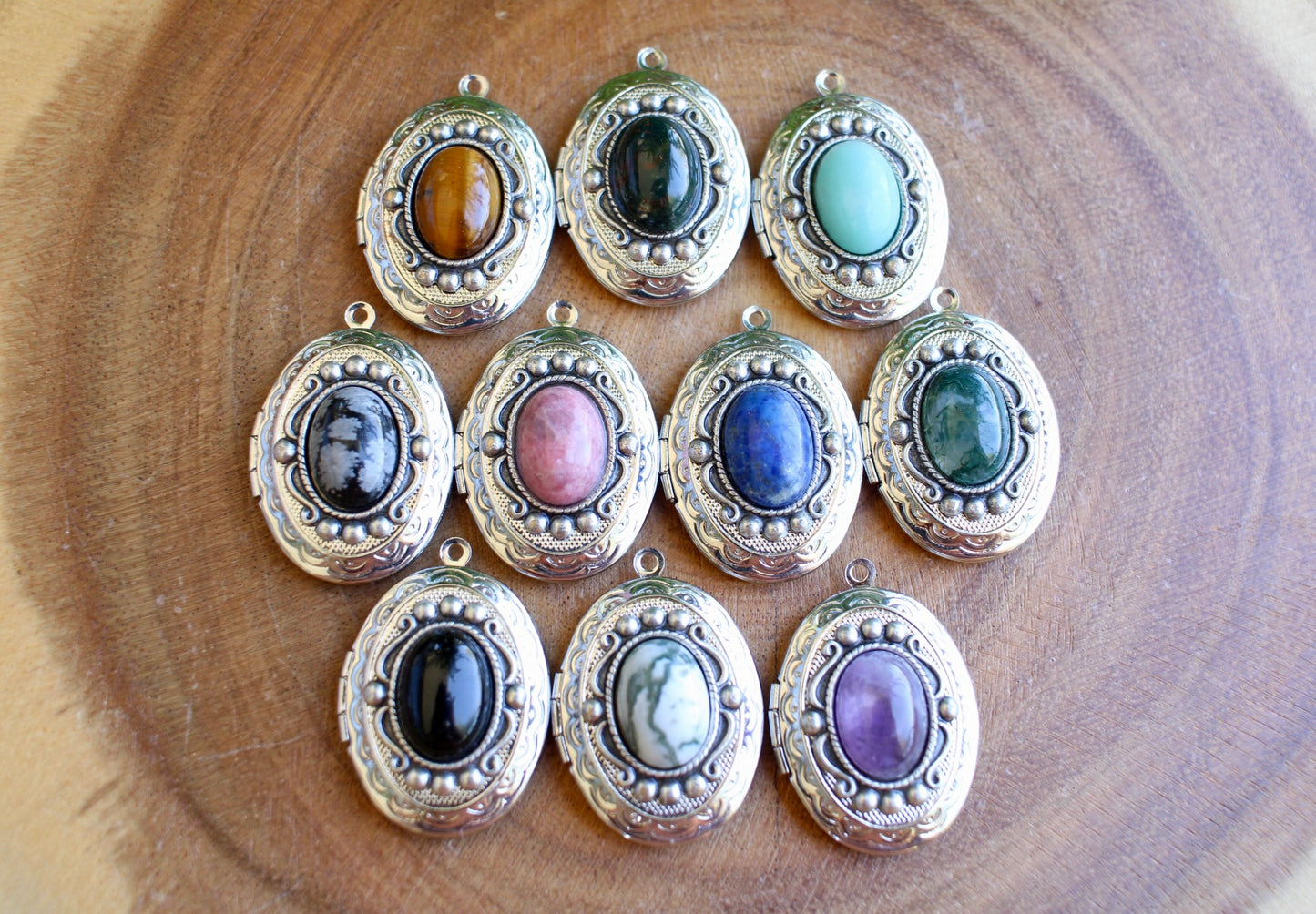 Natural Gemstone Locket Necklace