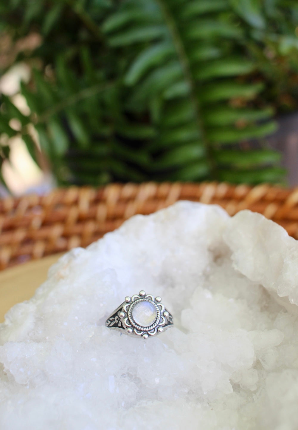 Moonstone Adjustable Gemstone Ring