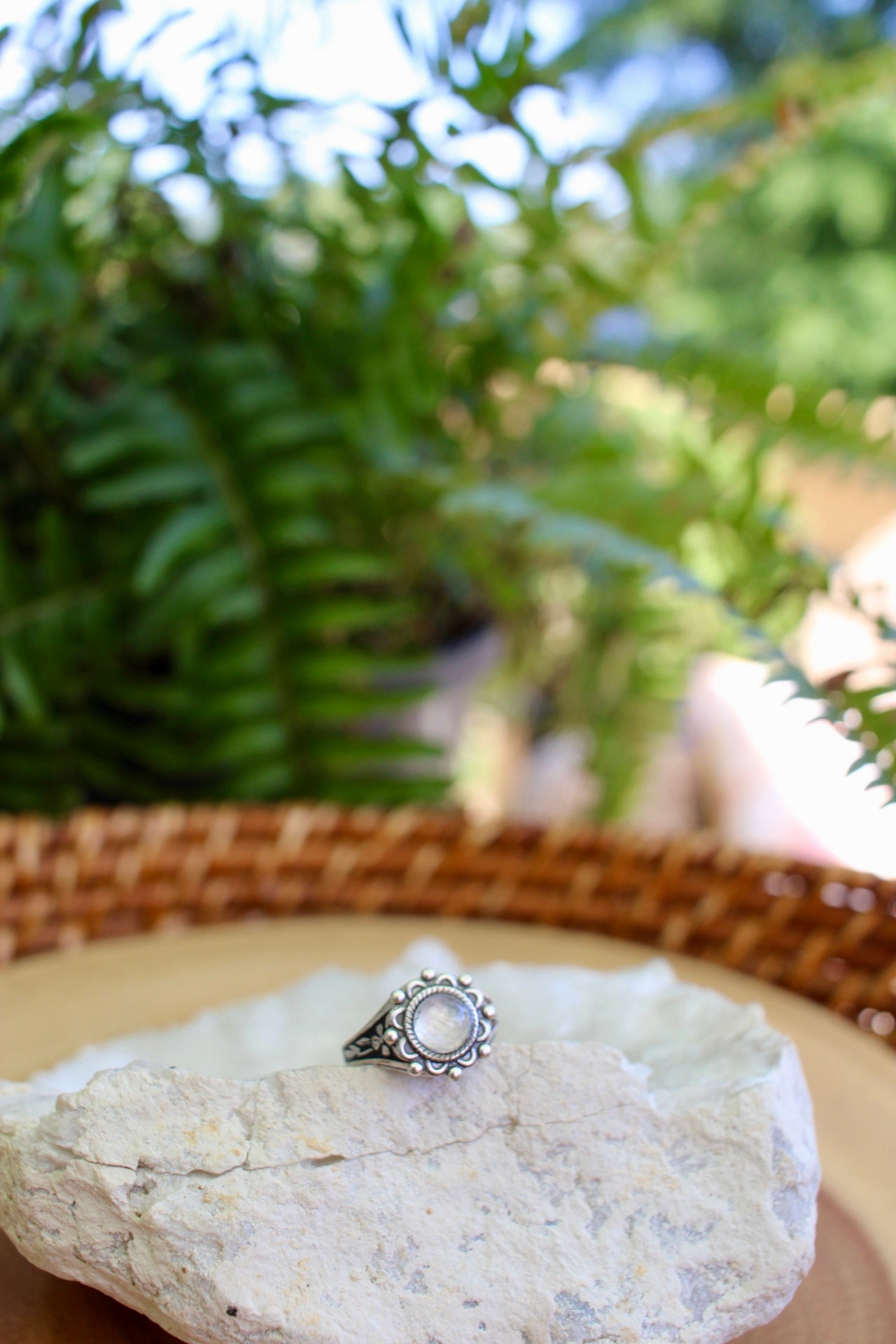 Moonstone Adjustable Gemstone Ring
