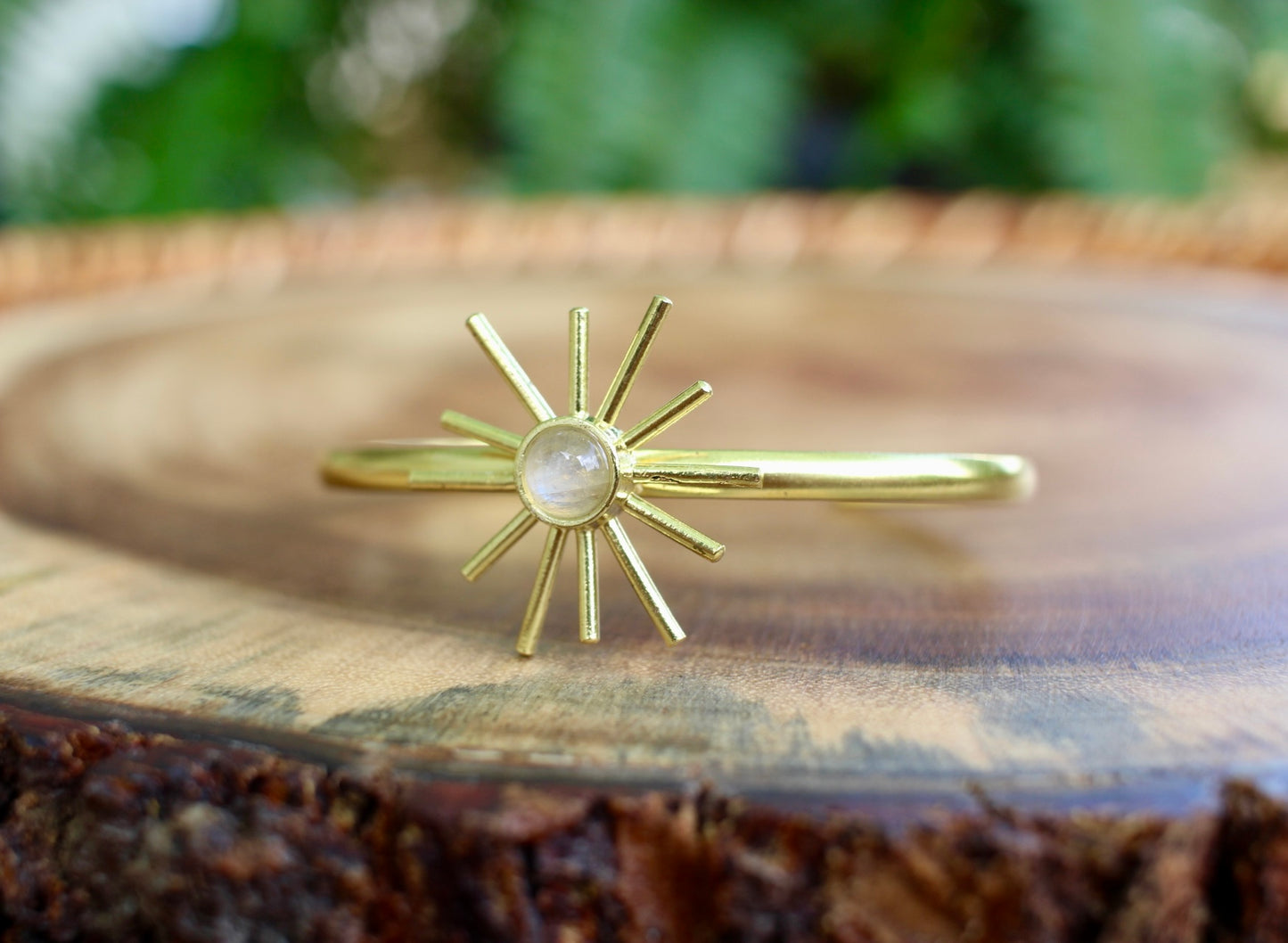 Moonstone Sun Cuff Bracelet