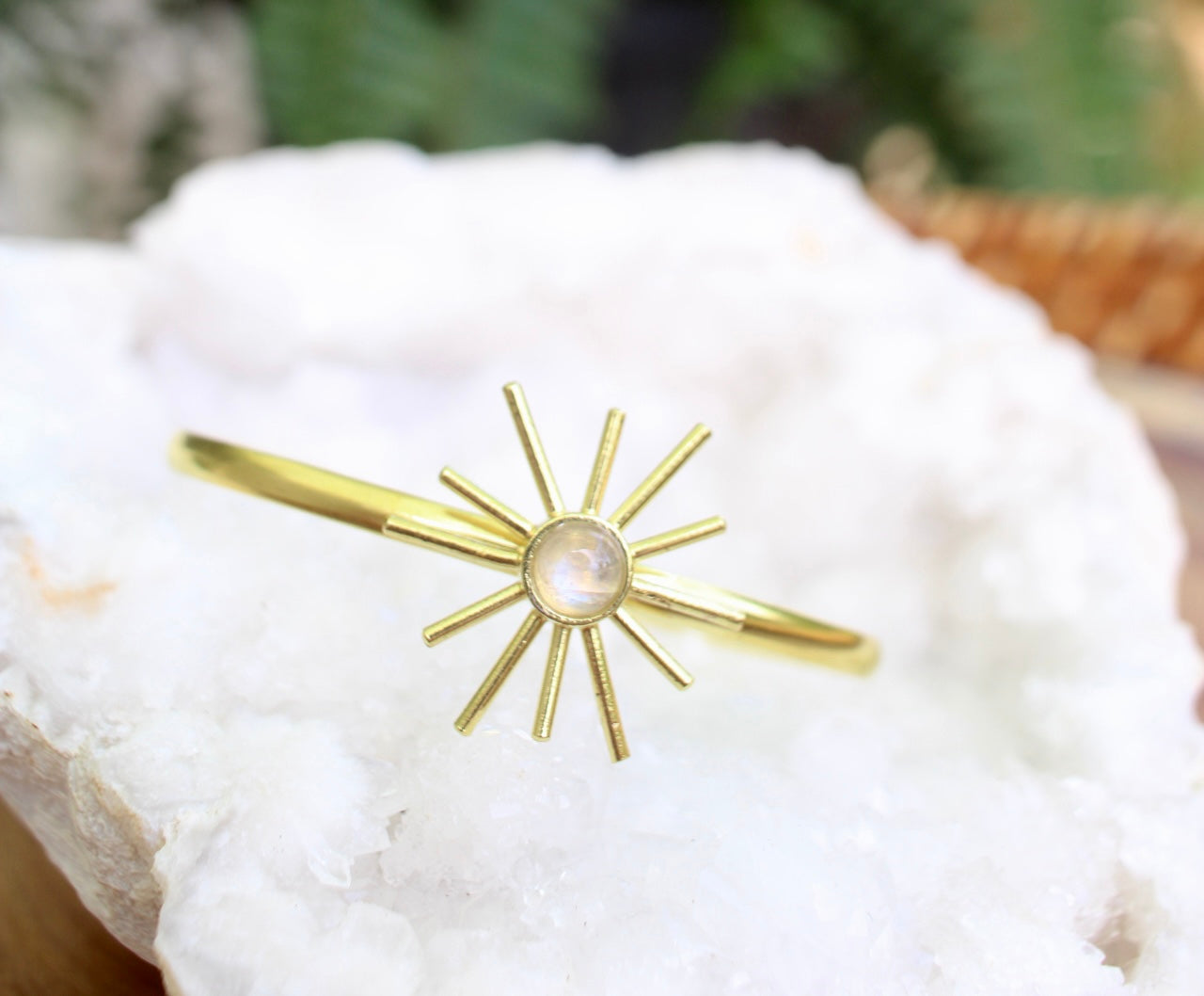 Moonstone Sun Cuff Bracelet