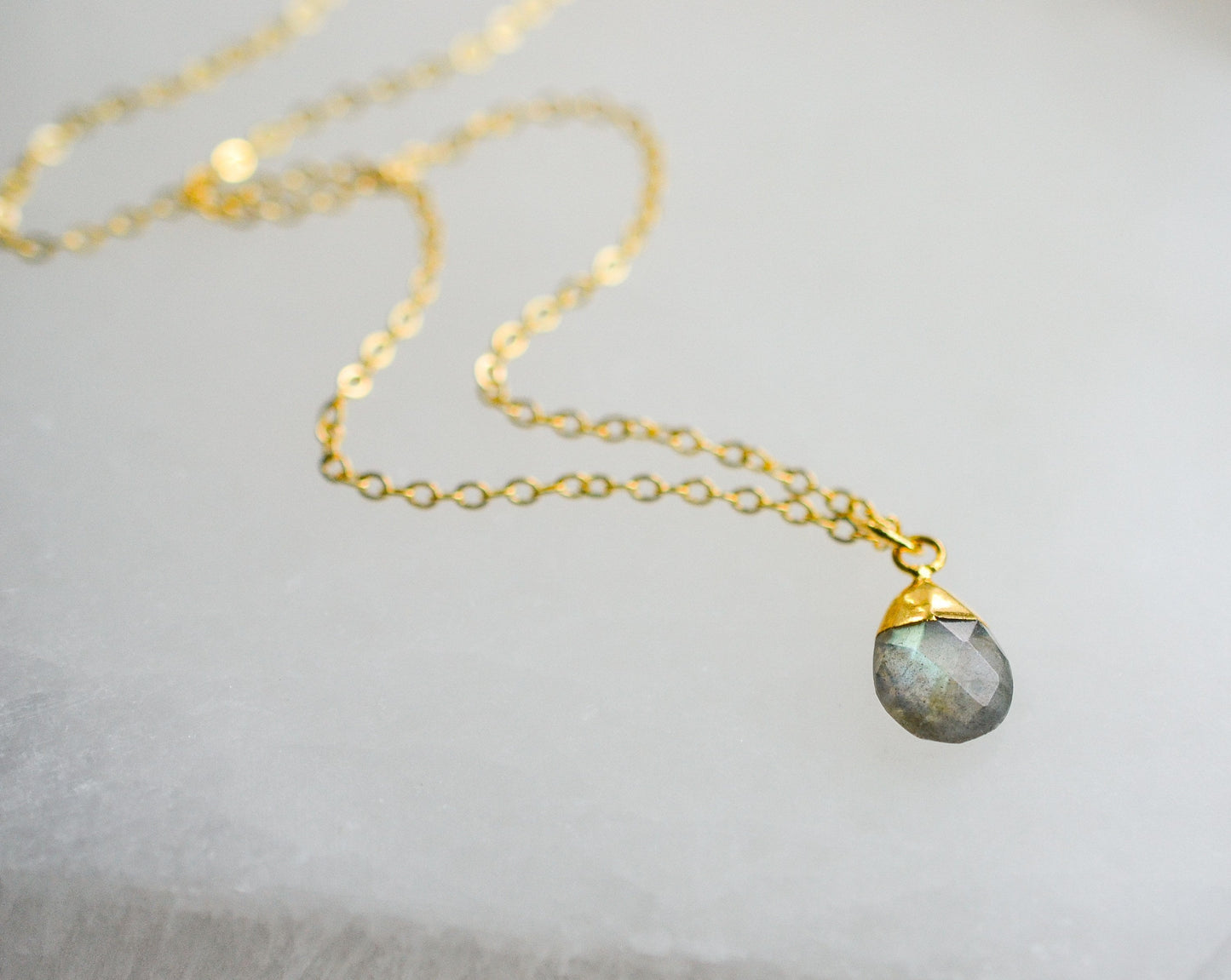 Dainty Gold Labradorite Necklace