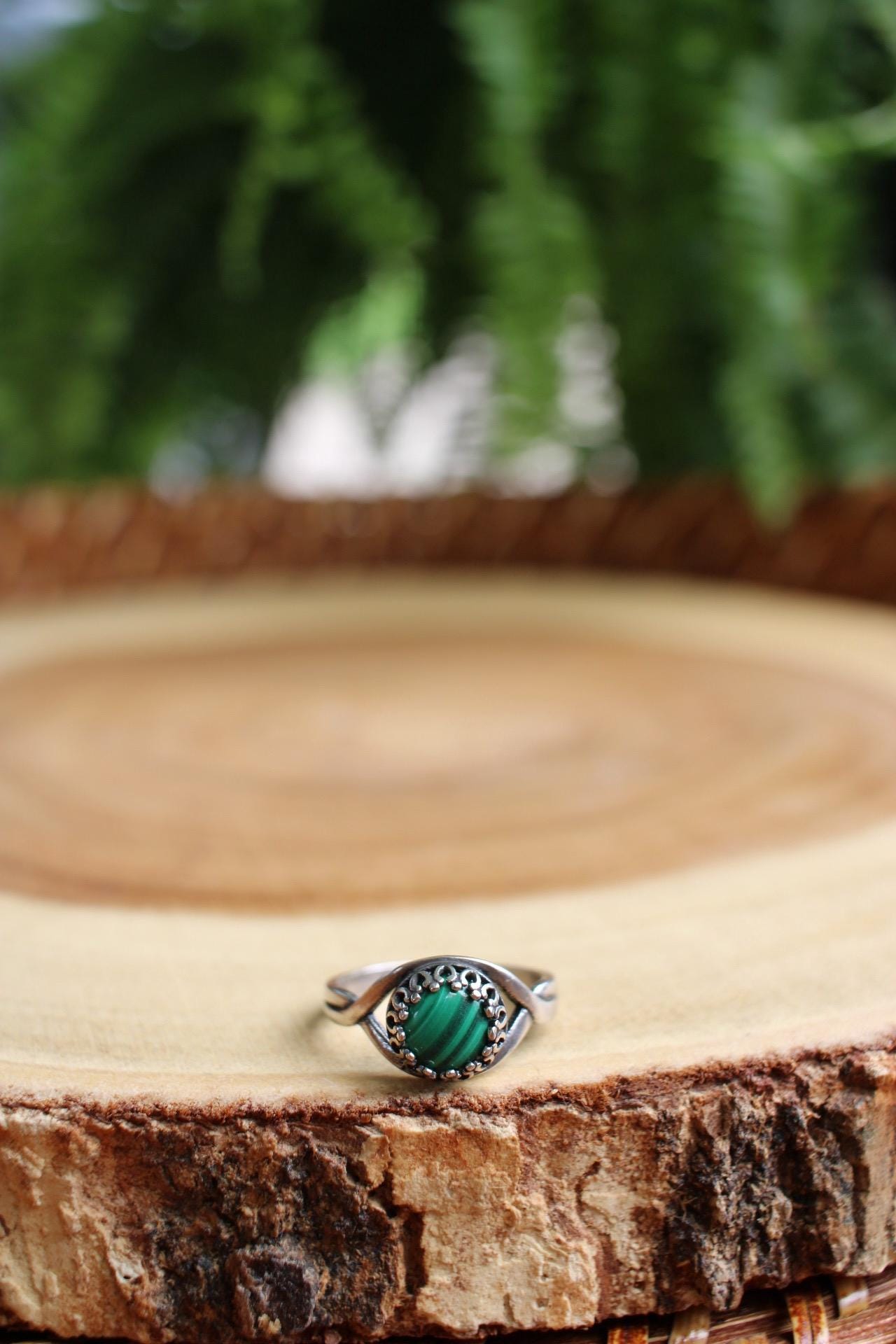 Malachite Adjustable Gemstone Ring