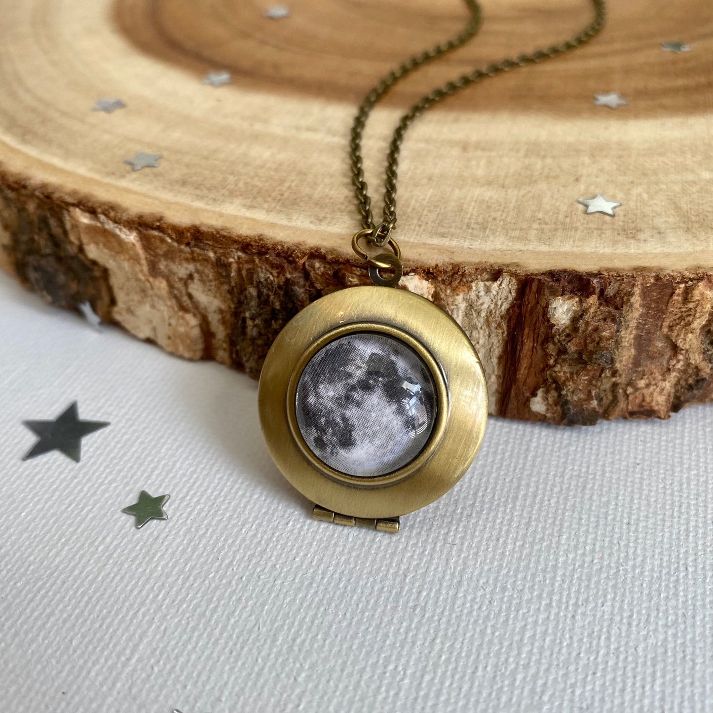 Full Moon Locket Necklace