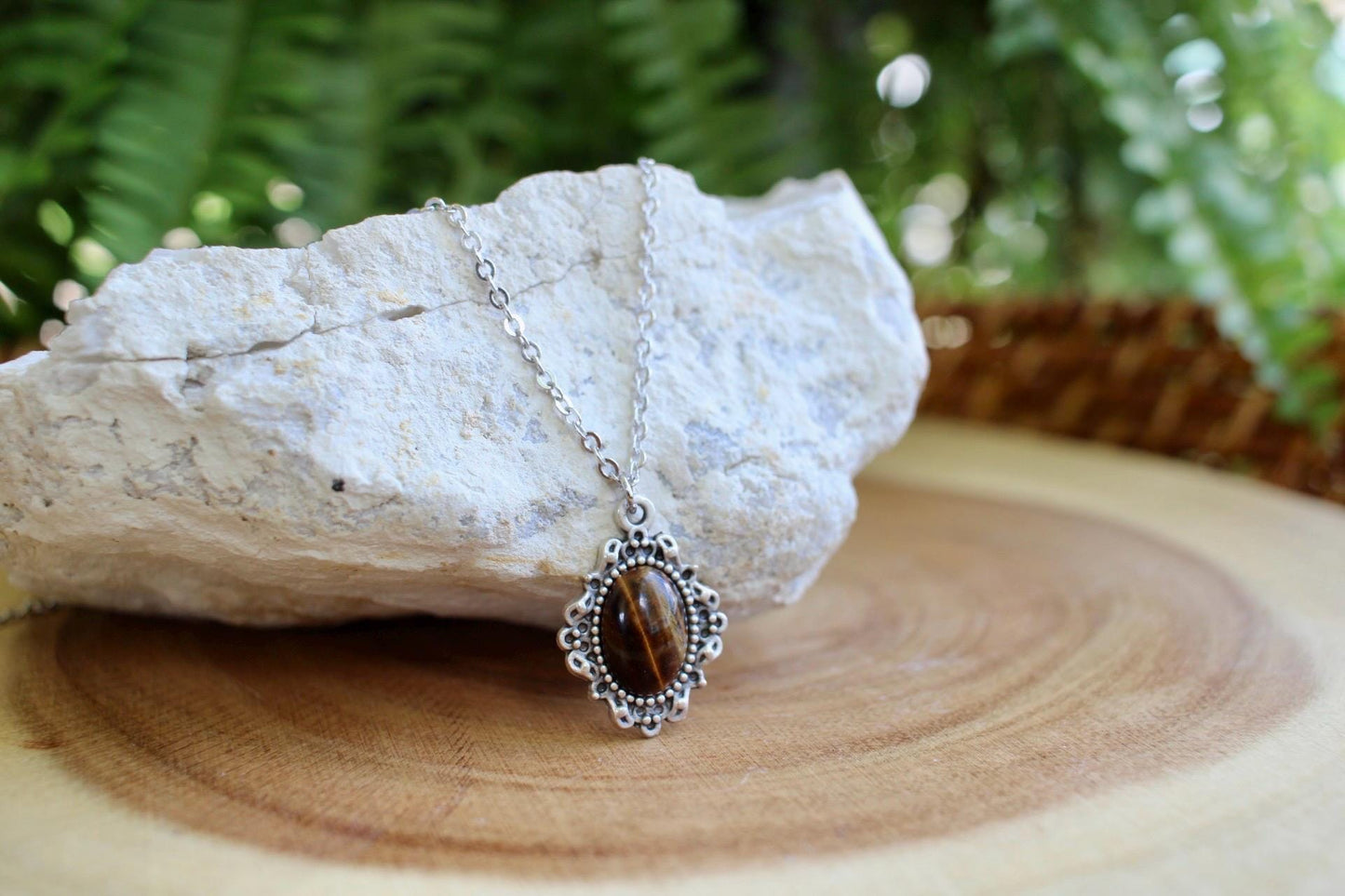 Tigers Eye Boho Pendant Necklace