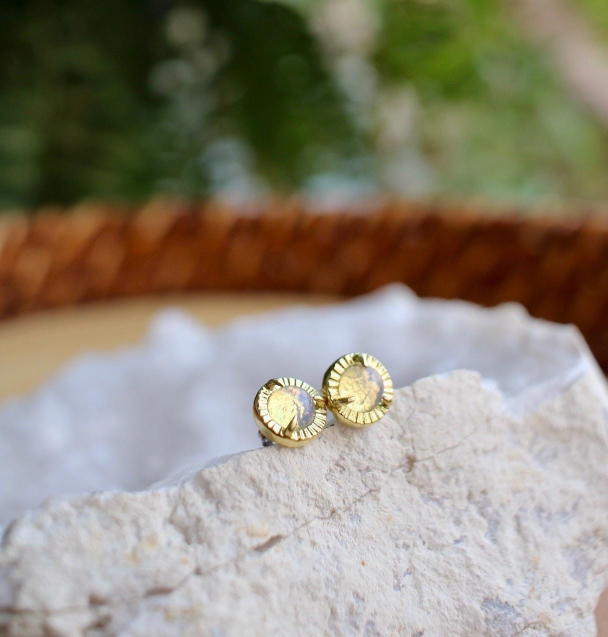 Dainty Opalite Stud Earrings