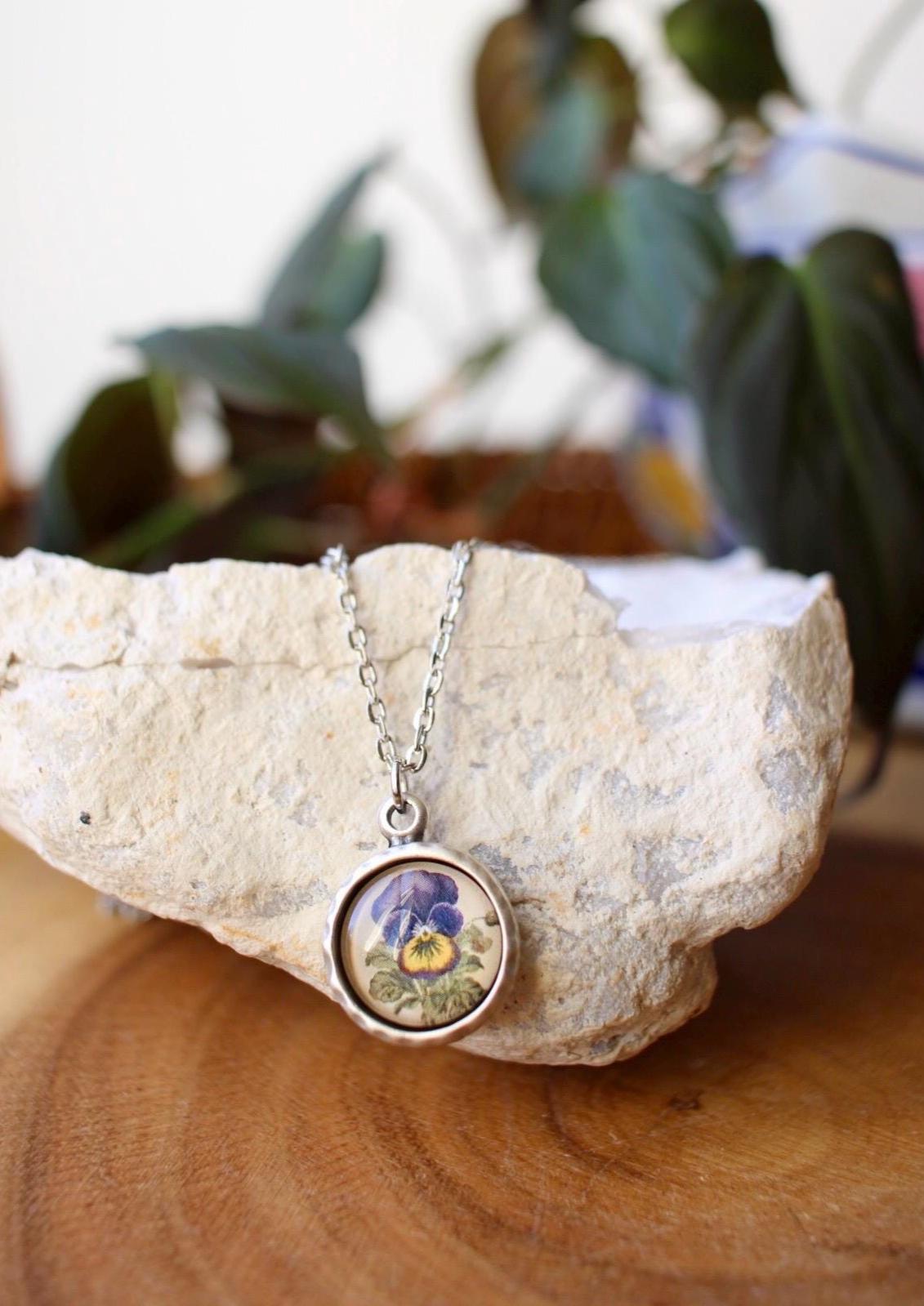 Pansy Pendant Necklace