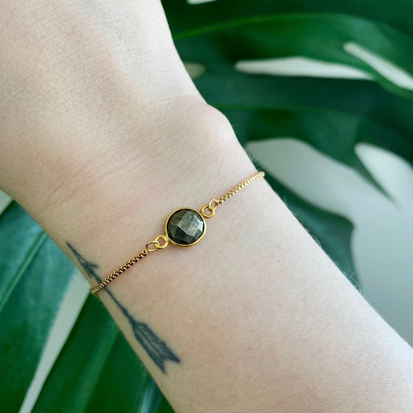 Dainty Gold Pyrite Bracelet