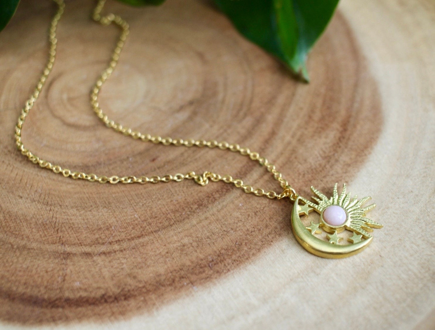 Pink Opal Celestial Necklace