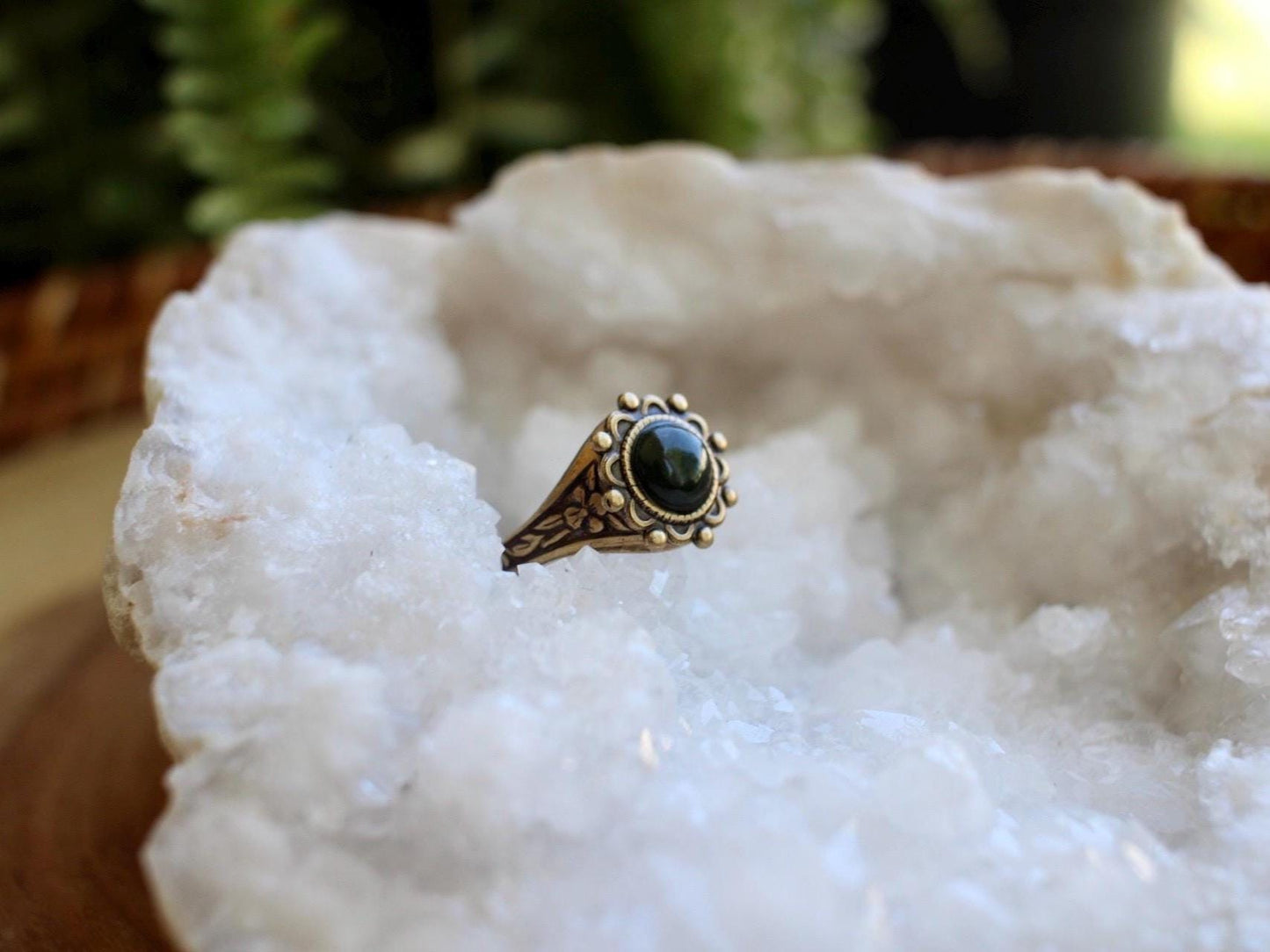 Jade Adjustable Gemstone Ring
