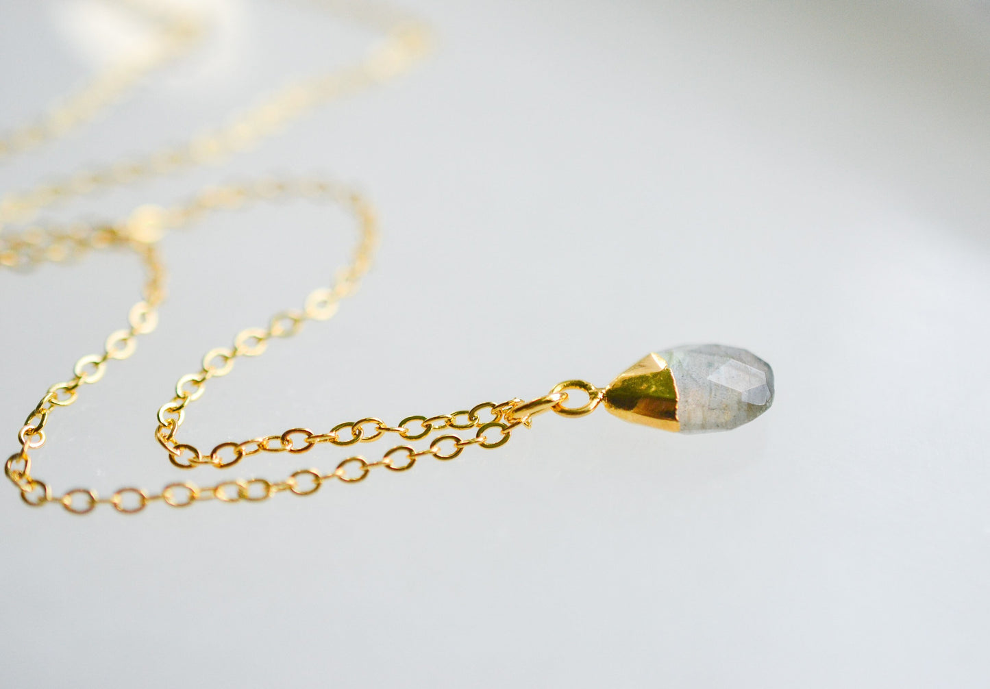 Dainty Gold Labradorite Necklace