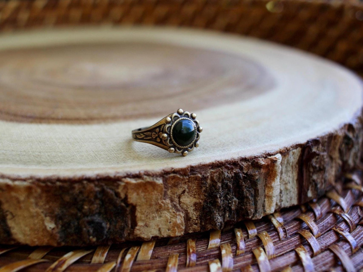 Jade Adjustable Gemstone Ring