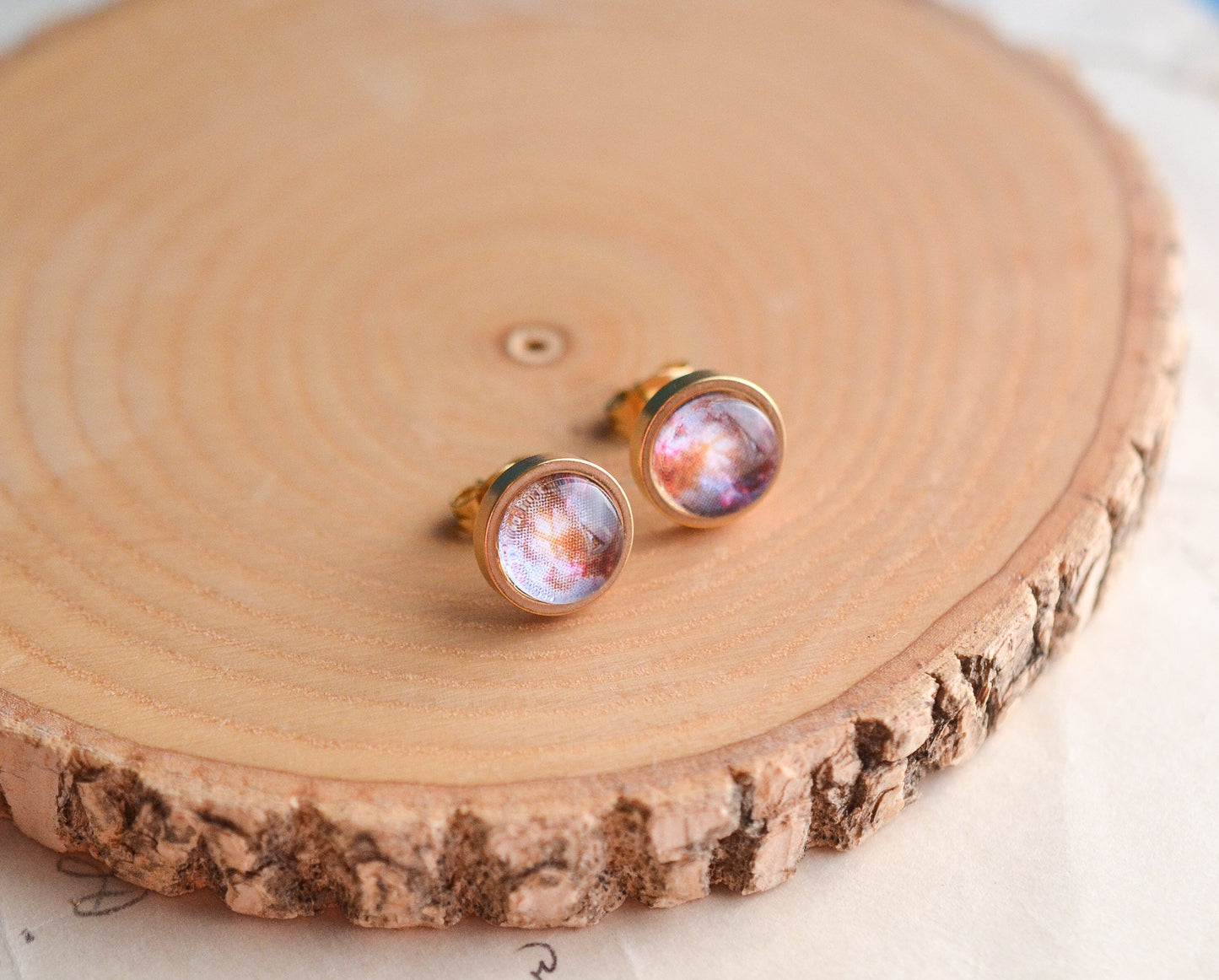 Dainty Galaxy Stud Earrings