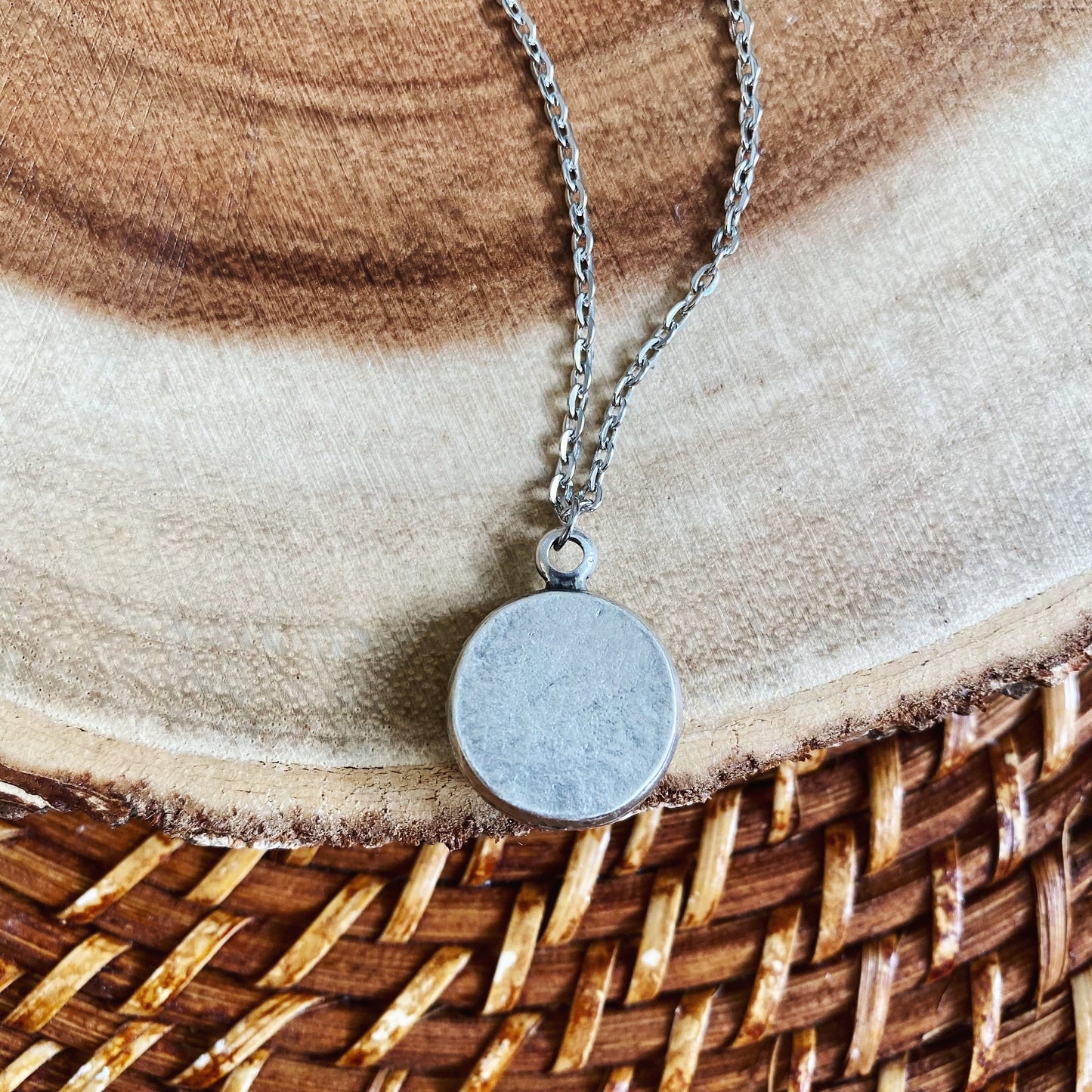 Blue Spiral Galaxy Pendant Necklace