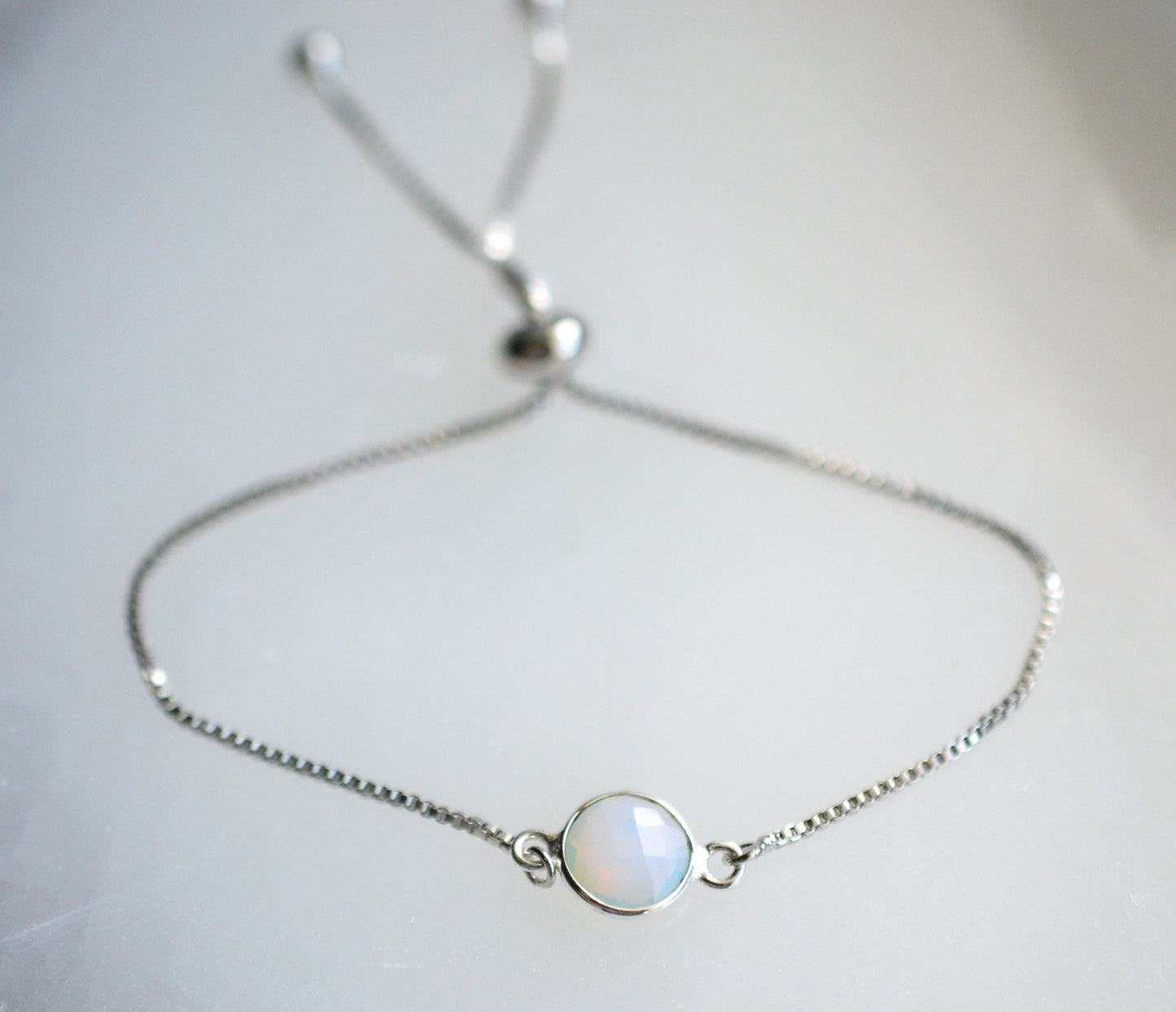 Dainty Opalite Silver Bracelet