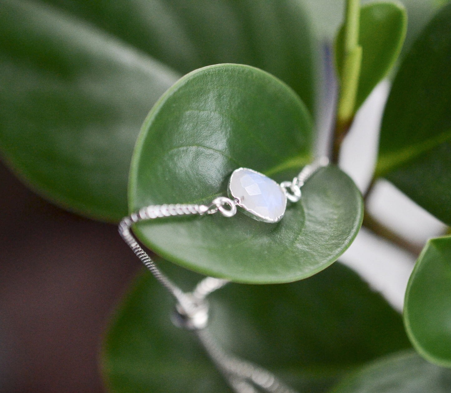 Silver Plated Moonstone Bracelet