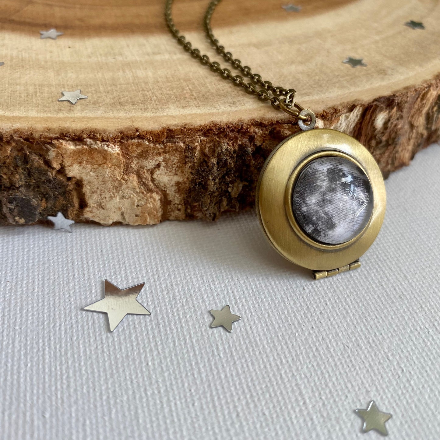 Full Moon Locket Necklace