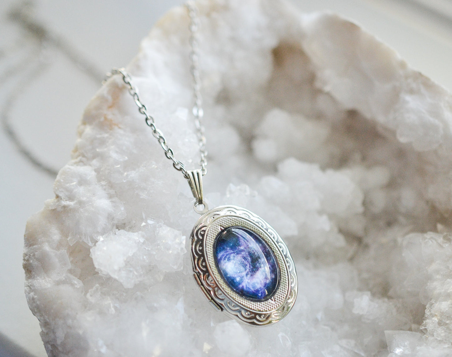 Galaxy Photo Locket Necklace
