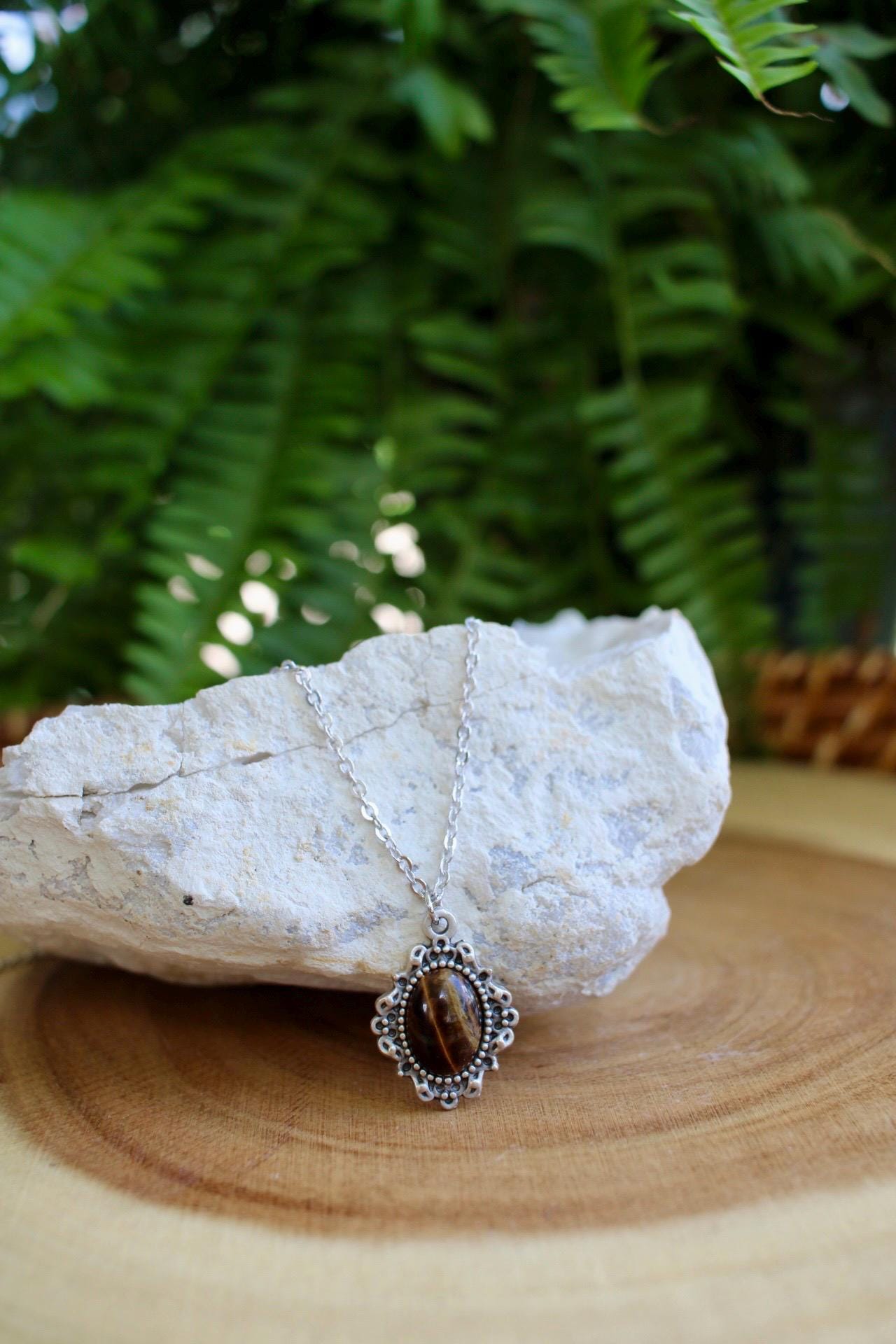 Tigers Eye Boho Pendant Necklace