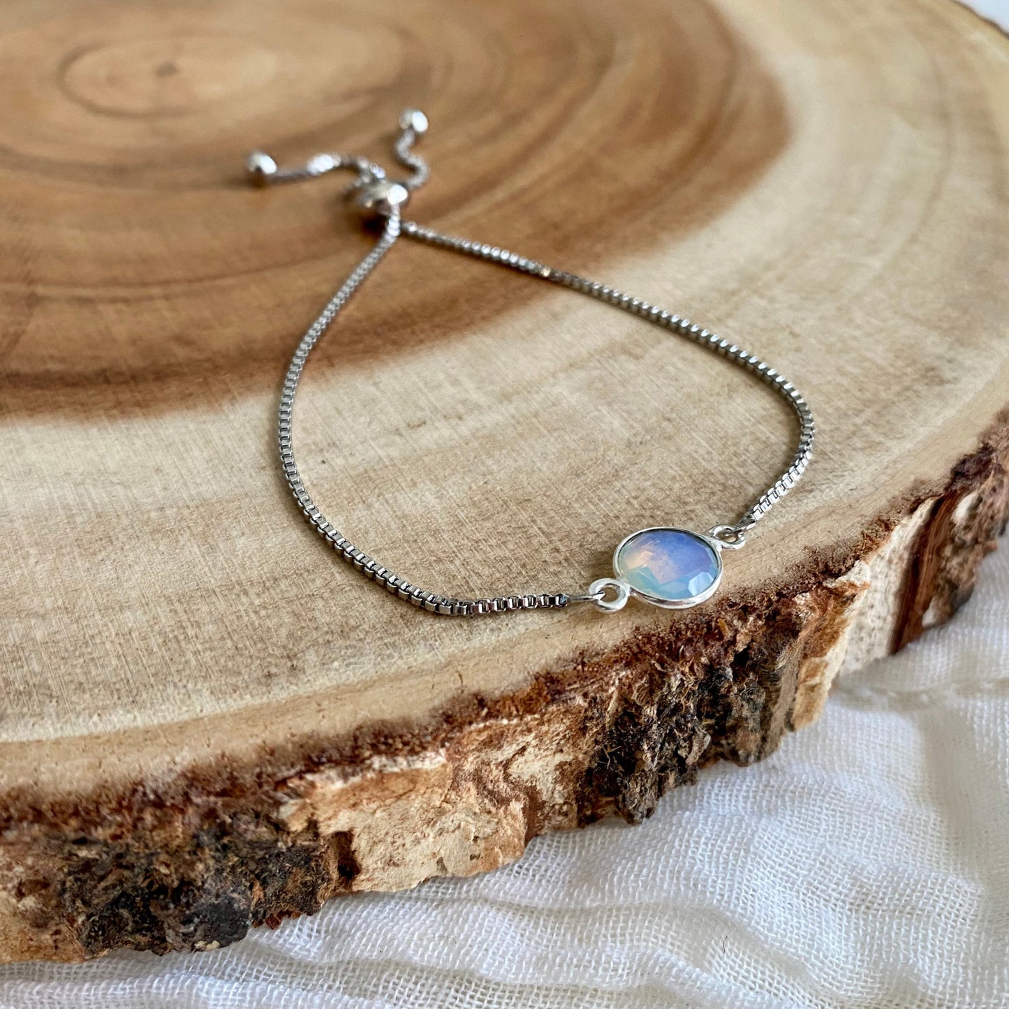 Dainty Opalite Silver Bracelet