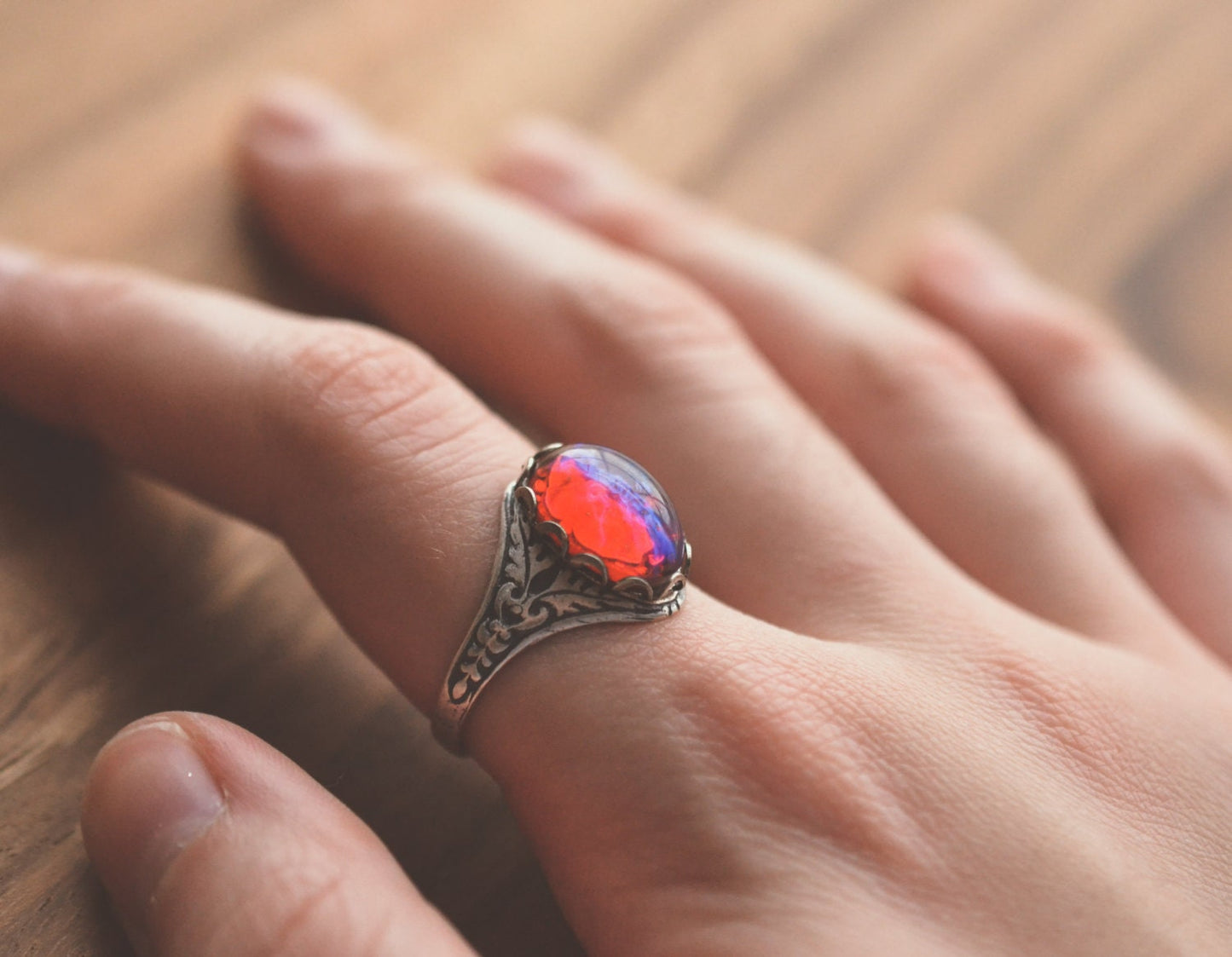 Dragons Breath Fire Opal Ring