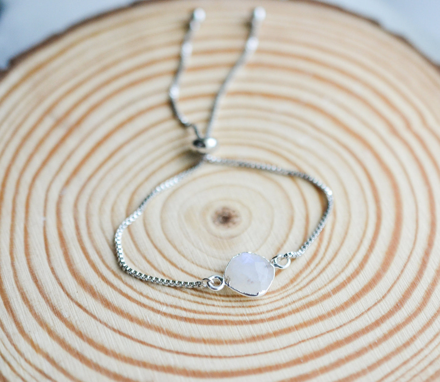 Silver Plated Moonstone Bracelet