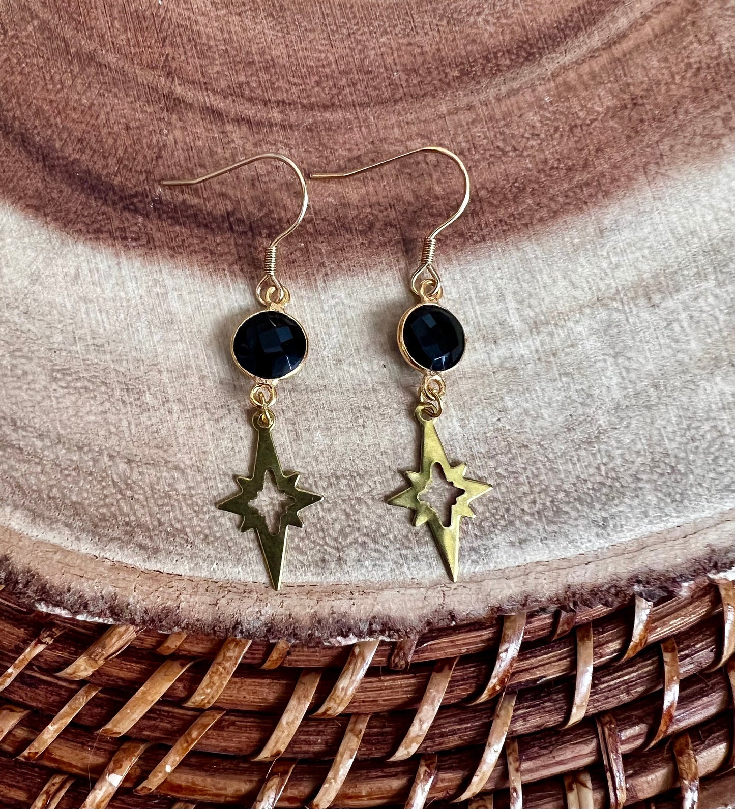 Black Onyx Polaris Dangle Earrings