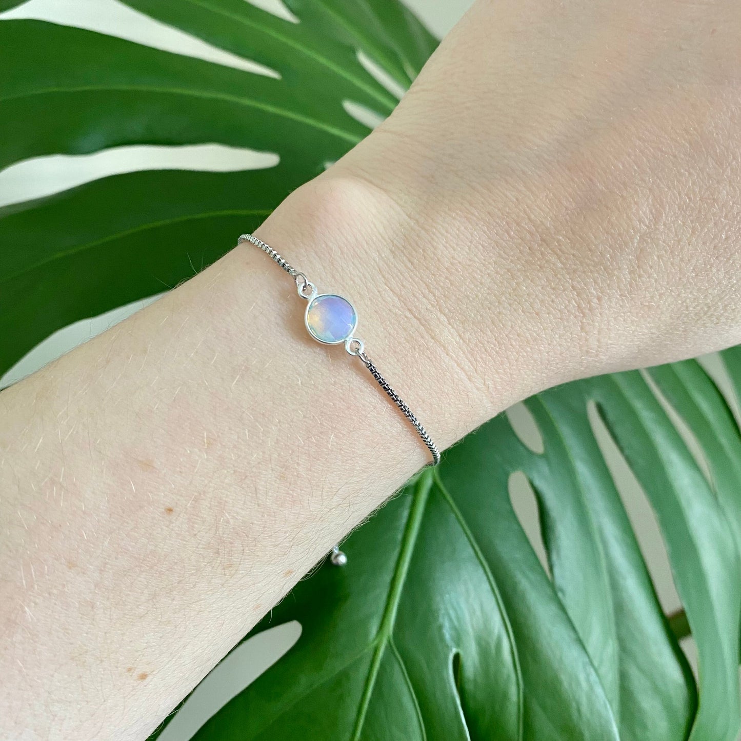 Dainty Opalite Silver Bracelet