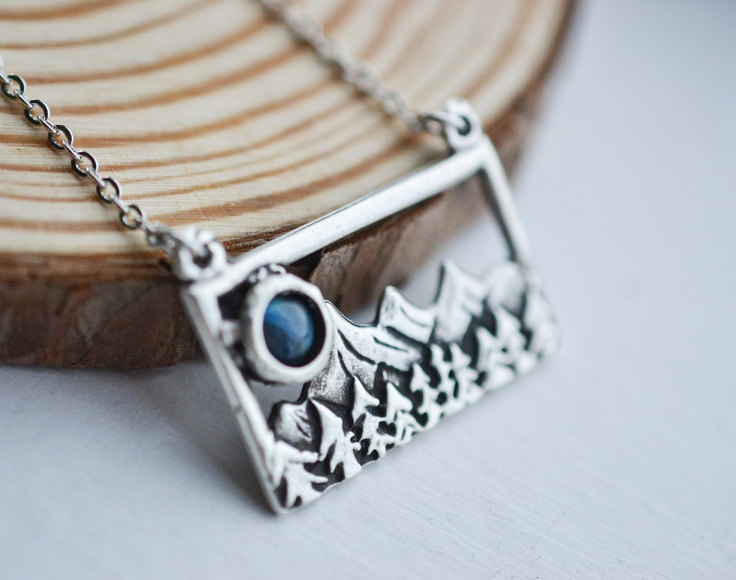Mountain Pine Tree Labradorite Necklace